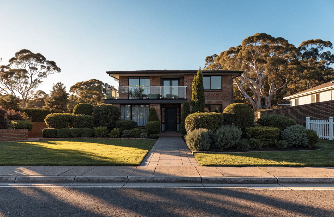 Beautifully landscaped front yard of a modern Australian home in Toowoomba